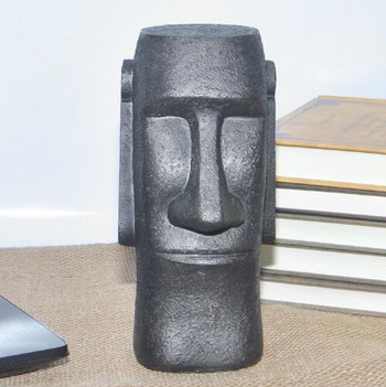 Νέο δημιουργικό Easter Island Stone Man Κουτί εξοικονόμησης χρημάτων Ρητίνη Piggy Bank Μαύρο γκρι Κομψή Τράπεζα νομισμάτων Moai