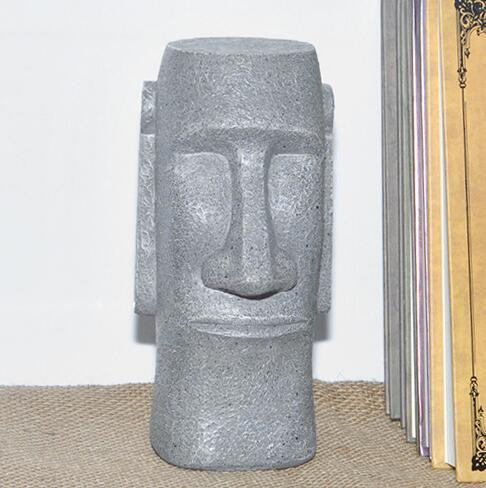 Naujas kūrybingas Velykų salos Akmeninis žmogus pinigų taupymo dėžutė Dervos Piggy Bank Juoda Pilka Elegantiškas Moai Monetų Bankas