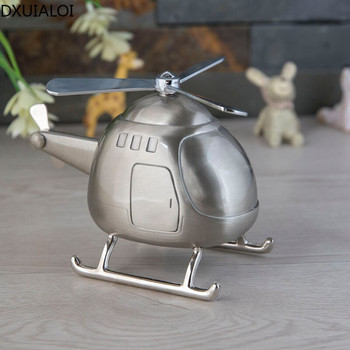 Διακόσμηση σπιτιού Creative Helicopter Piggy Bank Metal Craft Airplane Piggy Bank Διακόσμηση σπιτιού Παιδικό δώρο DXUIALOI