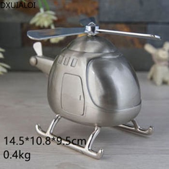 Διακόσμηση σπιτιού Creative Helicopter Piggy Bank Metal Craft Airplane Piggy Bank Διακόσμηση σπιτιού Παιδικό δώρο DXUIALOI