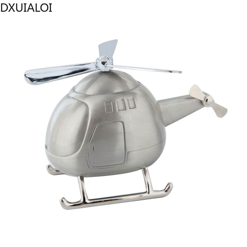 Декорация на дома Творчески Хеликоптер Касичка Метални занаяти Самолет Касичка Декорация на дома Детски подарък DXUIALOI