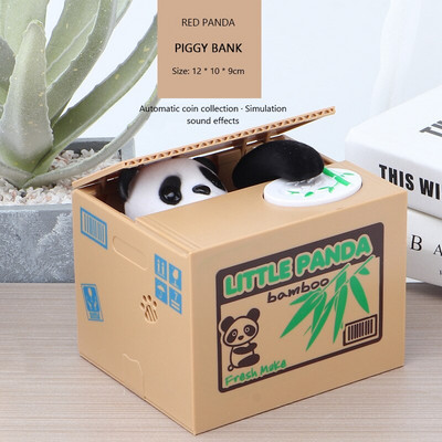 Pușculițe drăguțe Panda Cat Hoț Cutii de bani Jucărie Cadou Cutii de bani pentru copii Fură automată de monede Pușculiță Cutie de economisire a banilor Cutie de bani