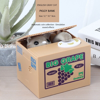 Pușculițe drăguțe Panda Cat Hoț Cutii de bani Jucărie Cadou Cutii de bani pentru copii Fură automată de monede Pușculiță Cutie de economisire a banilor Cutie de bani