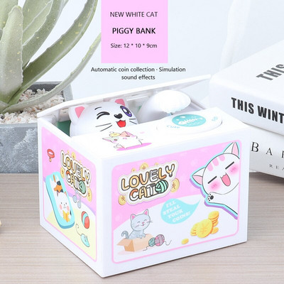 Pușculițe drăguțe Panda Cat Hoț Cutii de bani Jucărie Cadou Cutii de bani pentru copii Fură automată de monede Pușculiță Cutie de economisire a banilor Cutie de bani