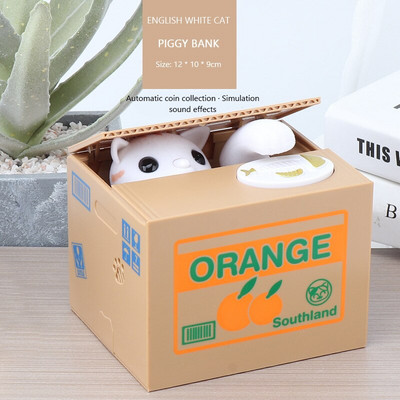 Pușculițe drăguțe Panda Cat Hoț Cutii de bani Jucărie Cadou Cutii de bani pentru copii Fură automată de monede Pușculiță Cutie de economisire a banilor Cutie de bani