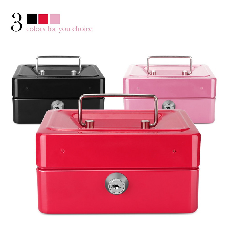 Metalna kasa Kasa Prijenosna kasica za novčiće Kasica za novac s bravom Blagajna Kutija Depozit Kutija Kutija za pohranjivanje Uređenje doma