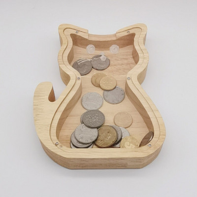 Medinė kiaulytė, miela gyvūno formos pinigų dėžutė, taupymo dėžutė monetoms, medžio amatams, vaikiškų pinigų indelis, atminimo dovanos