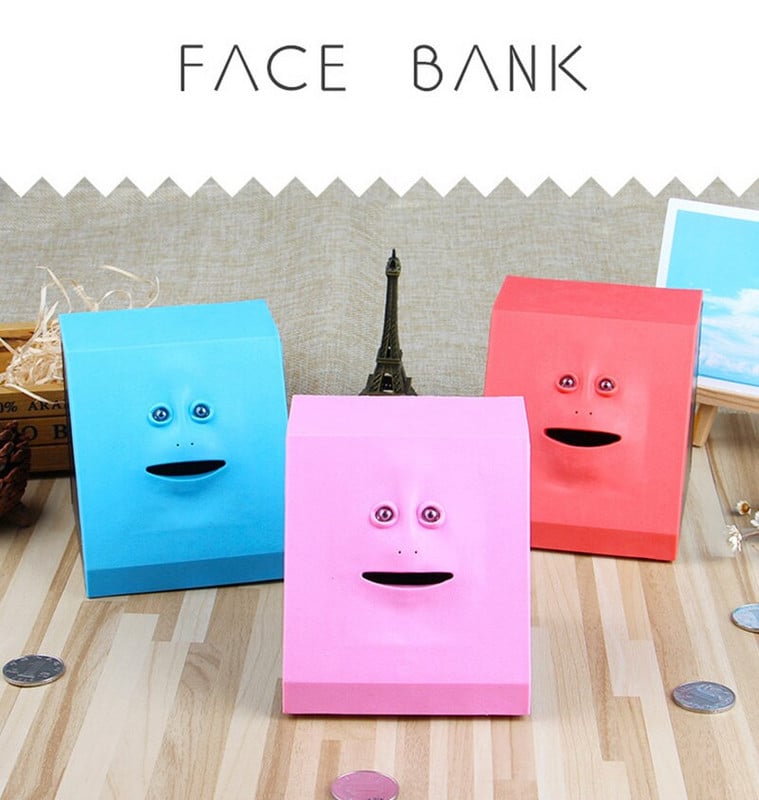 Cutie Pușculiță inteligentă Senzor de mâncare de bani pentru față Cutie de economisire electrică Monede pentru copii Mașină de cadouri Cutie de bani pentru decorarea casei