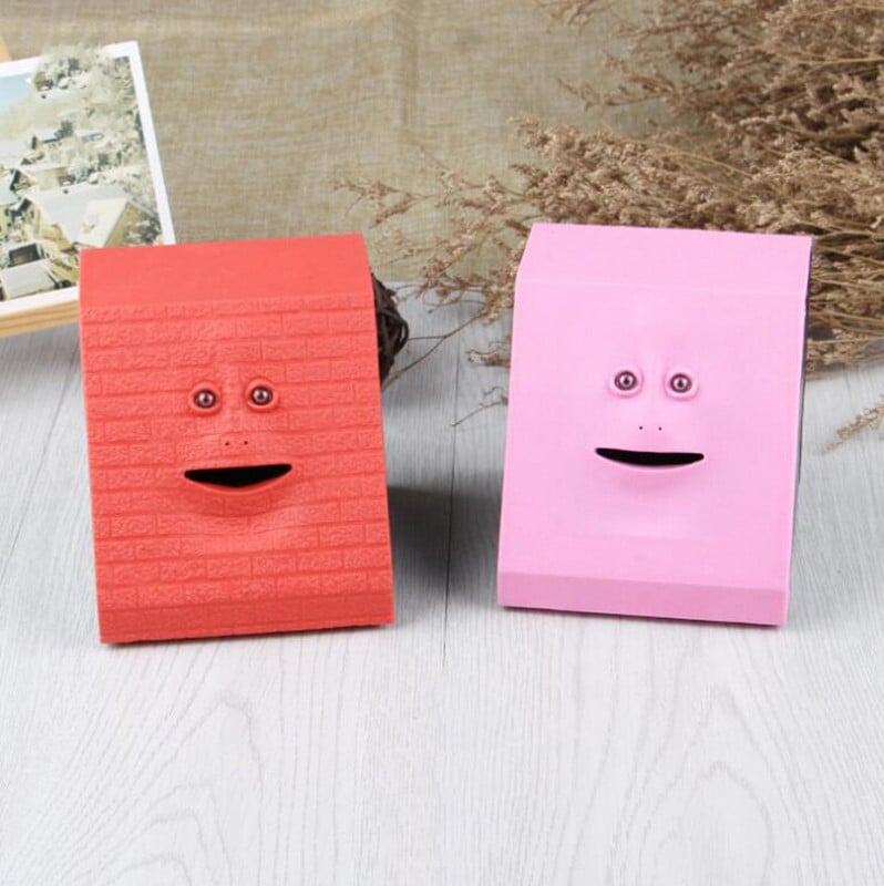 Cutie Pușculiță inteligentă Senzor de mâncare de bani pentru față Cutie de economisire electrică Monede pentru copii Mașină de cadouri Cutie de bani pentru decorarea casei