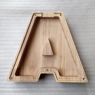 Medinė individualizuota Piggy Bank abėcėlė berniukams Vaikai Pinigų stiklainis Monetos Mergaitėms Suaugusiems Taupymo dėžutė Alcancias laiškas MEILĖS papuošimas