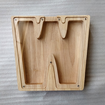 Medinė individualizuota Piggy Bank abėcėlė berniukams Vaikai Pinigų stiklainis Monetos Mergaitėms Suaugusiems Taupymo dėžutė Alcancias laiškas MEILĖS papuošimas