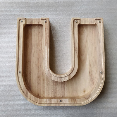 Medinė individualizuota Piggy Bank abėcėlė berniukams Vaikai Pinigų stiklainis Monetos Mergaitėms Suaugusiems Taupymo dėžutė Alcancias laiškas MEILĖS papuošimas