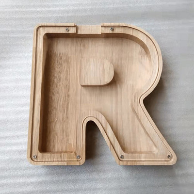 Medinė individualizuota Piggy Bank abėcėlė berniukams Vaikai Pinigų stiklainis Monetos Mergaitėms Suaugusiems Taupymo dėžutė Alcancias laiškas MEILĖS papuošimas