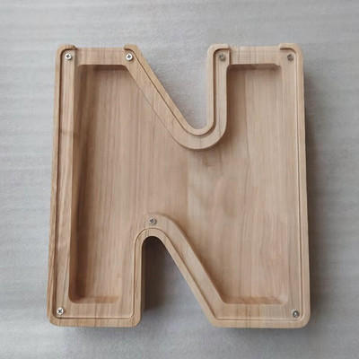 Medinė individualizuota Piggy Bank abėcėlė berniukams Vaikai Pinigų stiklainis Monetos Mergaitėms Suaugusiems Taupymo dėžutė Alcancias laiškas MEILĖS papuošimas