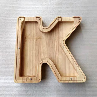 Medinė individualizuota Piggy Bank abėcėlė berniukams Vaikai Pinigų stiklainis Monetos Mergaitėms Suaugusiems Taupymo dėžutė Alcancias laiškas MEILĖS papuošimas