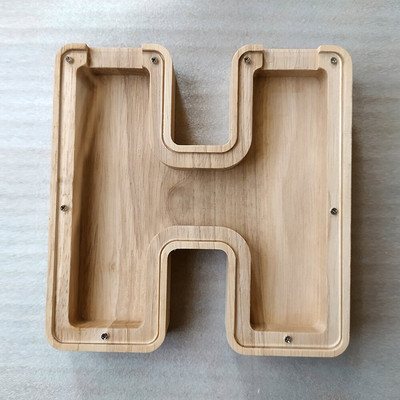 Medinė individualizuota Piggy Bank abėcėlė berniukams Vaikai Pinigų stiklainis Monetos Mergaitėms Suaugusiems Taupymo dėžutė Alcancias laiškas MEILĖS papuošimas