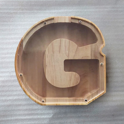 Medinė individualizuota Piggy Bank abėcėlė berniukams Vaikai Pinigų stiklainis Monetos Mergaitėms Suaugusiems Taupymo dėžutė Alcancias laiškas MEILĖS papuošimas