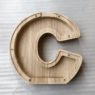 Medinė individualizuota Piggy Bank abėcėlė berniukams Vaikai Pinigų stiklainis Monetos Mergaitėms Suaugusiems Taupymo dėžutė Alcancias laiškas MEILĖS papuošimas