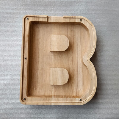 Medinė individualizuota Piggy Bank abėcėlė berniukams Vaikai Pinigų stiklainis Monetos Mergaitėms Suaugusiems Taupymo dėžutė Alcancias laiškas MEILĖS papuošimas