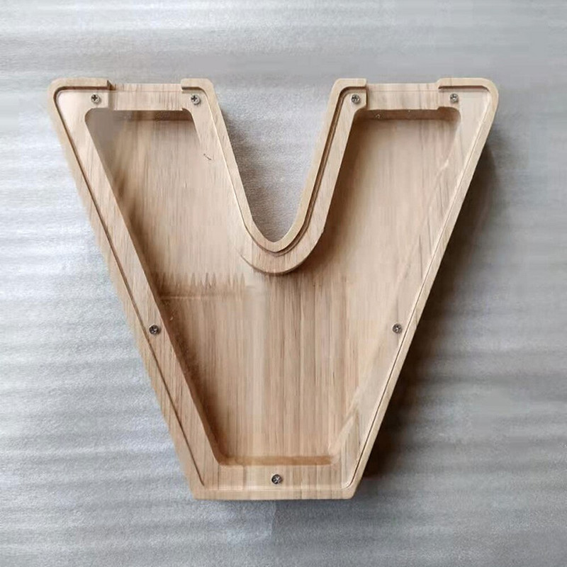 Medinė individualizuota Piggy Bank abėcėlė berniukams Vaikai Pinigų stiklainis Monetos Mergaitėms Suaugusiems Taupymo dėžutė Alcancias laiškas MEILĖS papuošimas