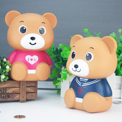 Cartoon Bear Piggy Bank Βινυλικό Αντιφθινόπωρο Ταμιευτήριο για Κέρματα Κουτί αποθήκευσης μετρητών Παιδικά δώρα γενεθλίων Διακοσμήσεις σπιτιού