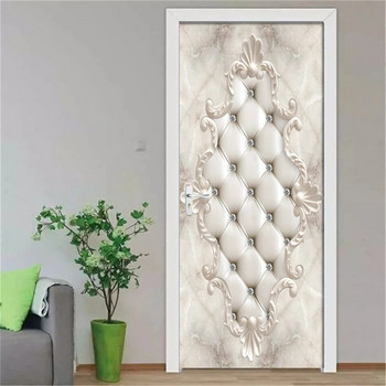 Δημιουργική Λευκή Διακοσμητική Ταπετσαρία Σπίτι Αυτοκόλλητο Πόρτας για Διακόσμηση Σαλονιού Υπνοδωμάτιο Αυτοκόλλητο Αυτοκόλλητο Τοίχου Αφαιρούμενη Αφίσα Βινυλίου