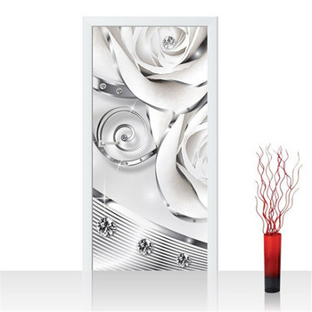 Δημιουργική Λευκή Διακοσμητική Ταπετσαρία Σπίτι Αυτοκόλλητο Πόρτας για Διακόσμηση Σαλονιού Υπνοδωμάτιο Αυτοκόλλητο Αυτοκόλλητο Τοίχου Αφαιρούμενη Αφίσα Βινυλίου