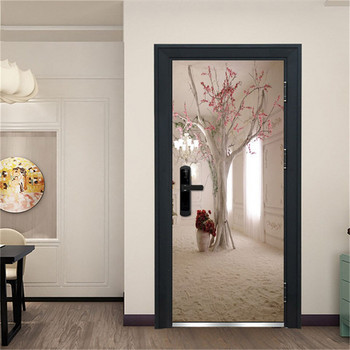Αυτοκόλλητο 3D Μοντέρνου Σχεδιασμού Αυτοκόλλητο Βινυλίου Πόρτας Τοιχογραφίας Αφίσα Διακόσμησης Σπιτιού Art Decal για Διακόσμηση πόρτας κρεβατοκάμαρας σαλονιού