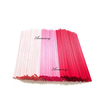 100 бр./лот розови и червени пръчици от влакна за тръстиков дифузер с дължина 22 см, диаметър 3 мм