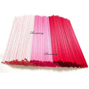100 бр./лот розови и червени пръчици от влакна за тръстиков дифузер с дължина 22 см, диаметър 3 мм