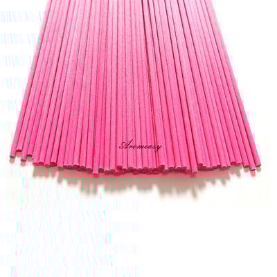 100 vnt / siunta Rožinės ir raudonos spalvos pluošto lazdelės, skirtos nendrių difuzoriaus ilgis 22 cm skersmuo 3 mm