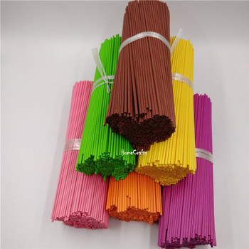 100 бр. 22 см x 3 мм цветни влакнести ратанови пръчици Ароматно масло Тръстикови дифузьорни пръчици за декорация на дома Пръчици за пълнене на освежители за въздух