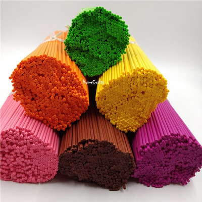 100 бр. 22 см x 3 мм цветни влакнести ратанови пръчици Ароматно масло Тръстикови дифузьорни пръчици за декорация на дома Пръчици за пълнене на освежители за въздух