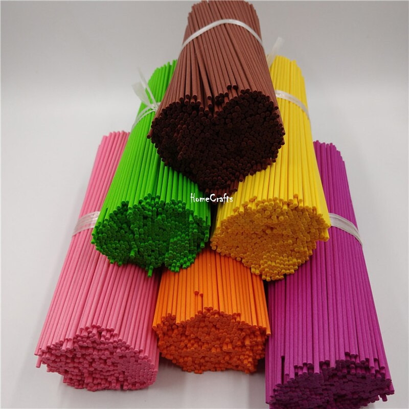 100vnt 22cmx3mm spalvoto pluošto rotango lazdelės kvapiosios alyvos nendrių difuzoriaus lazdelės namų dekoravimui oro gaiviklio papildymo lazdelės