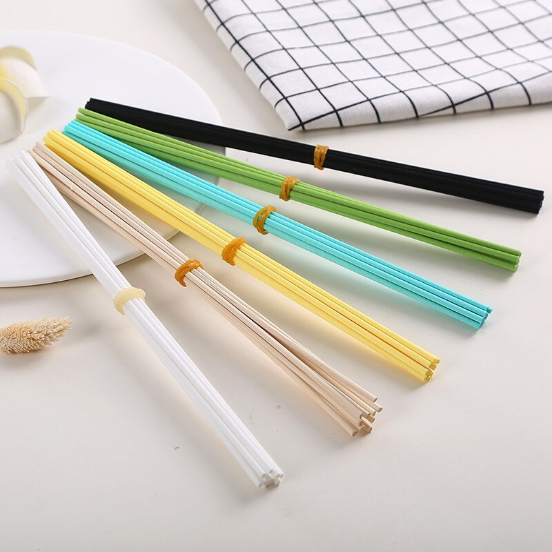 200vnt 22cmx3mm spalvoto pluošto rotango lazdelės Eterinio aliejaus nendrių difuzoriaus lazdelės namų kvapų eterinio aliejaus oro gaivikliui