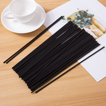 300 τμχ/παρτίδα 22cmx3mm Μαύρες ίνες Rattan Sticks Αιθέριο λάδι Ράβδοι διάχυσης καλαμιών για διακόσμηση σπιτιού