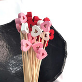 50 vnt. baltos/rožinės/raudonos širdies formos rotango lazdelės namų kvapui "Reed" difuzorius Aromaterapinis nendrių lazdelės "pasidaryk pats" namų dekoravimui