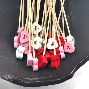 50 τμχ Λευκά/Ροζ/Κόκκινα μπαστούνια ράταν σε σχήμα καρδιάς για το άρωμα του σπιτιού Reed Diffuser Aromatherapy Reed Sticks DIY Διακόσμηση σπιτιού