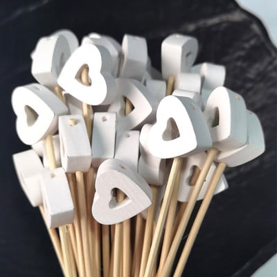 50 vnt. baltos/rožinės/raudonos širdies formos rotango lazdelės namų kvapui "Reed" difuzorius Aromaterapinis nendrių lazdelės "pasidaryk pats" namų dekoravimui