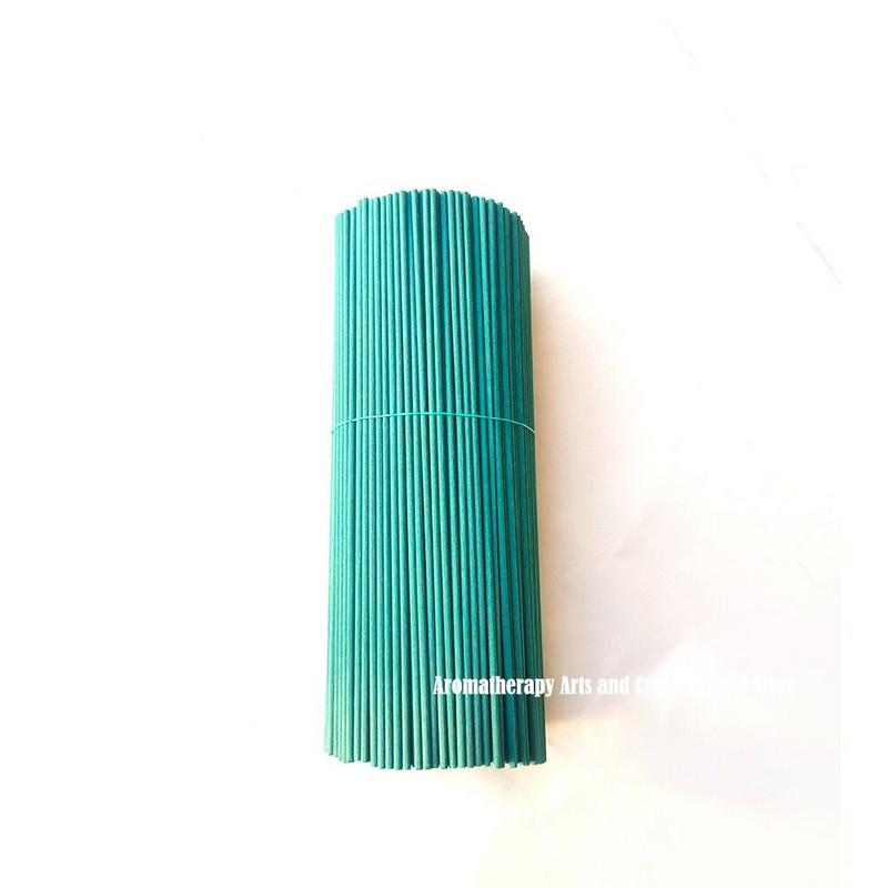 300db 22cmx3mm sötétzöld szálas rattan nád diffúzor pálcikák otthoni illatanyag csereszálas illóolaj utántöltő pálcikák