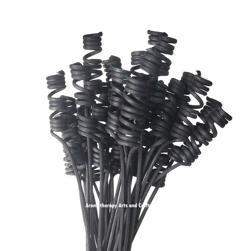 50db 24cmx3mm fekete aromaterápiás diffúzor rudak hullámos rattan nád illat diffúzor csere utántöltő pálcikák légfrissítő