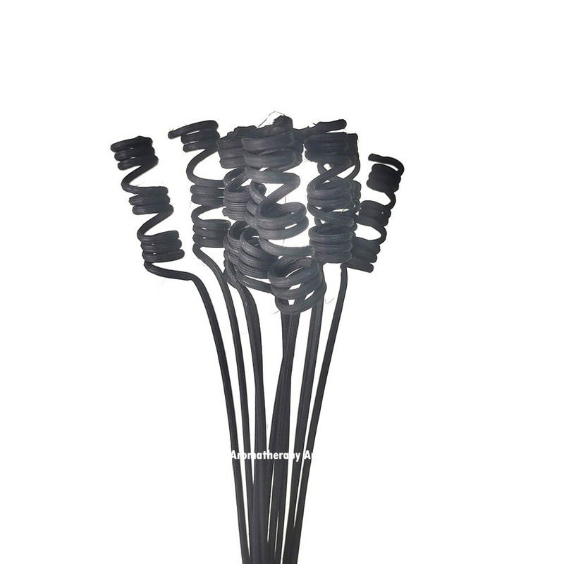 50db 24cmx3mm fekete aromaterápiás diffúzor rudak hullámos rattan nád illat diffúzor csere utántöltő pálcikák légfrissítő