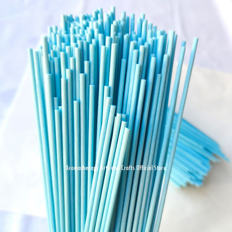 300 bucăți 22 cm x 3 mm Fibră albastră din ratan Difuzor de trestie de schimb Bețișoare de reumplere Odorizant cu ulei esențial de aromă decorativ