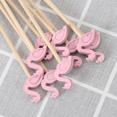 50 vnt Pink Flamingo Rattan Sticks Raudona / Mėlyna / Žalia Širdelės formos Namų kvapas Nendrių difuzorius Reed Sticks Eterinio aliejaus papildymo lazdelė