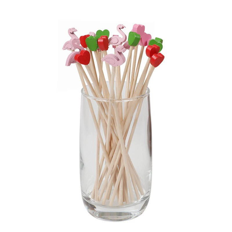 50 vnt Pink Flamingo Rattan Sticks Raudona / Mėlyna / Žalia Širdelės formos Namų kvapas Nendrių difuzorius Reed Sticks Eterinio aliejaus papildymo lazdelė