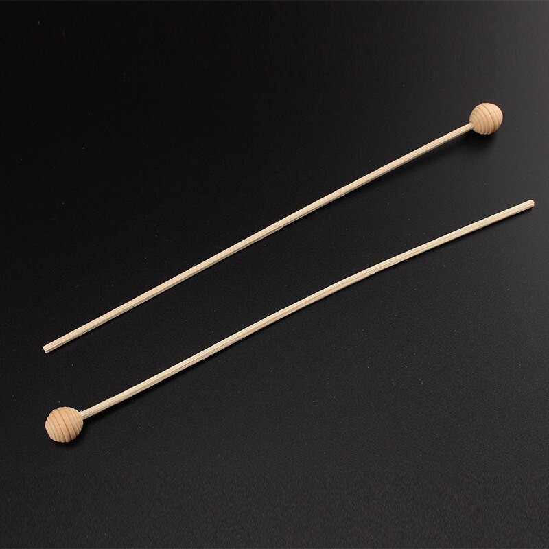 D4mm L21cm Bețișoare de ratan natural cu fir Minge de lemn pentru difuzor de stuf DIY Parfum de casă Ulei esențial de reumplere Bețe de stuf