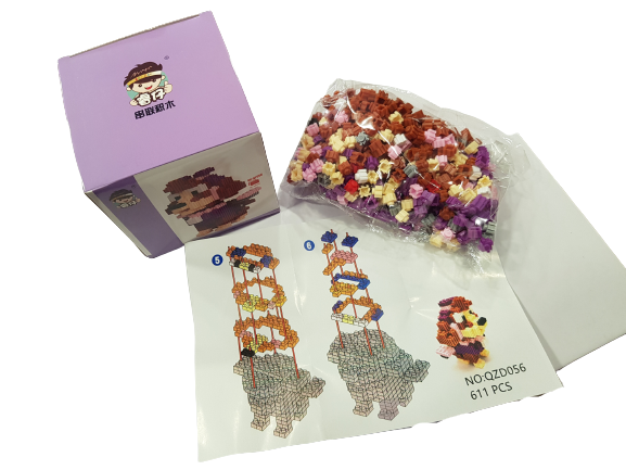 Конструктор, 3D фигурка, Тип лего, 611 части,  Многоцветно