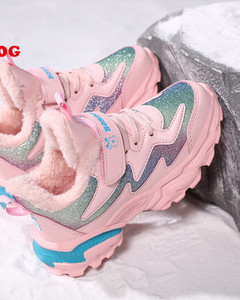 Adidași pentru fete cu căptușeală caldă și efect strălucitor