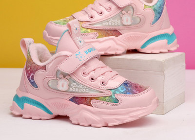 Odiniai vaikiški sportbačiai mergaitėms su aplikacija ir užrašu