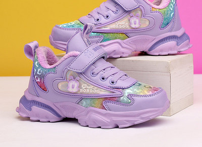 Odiniai vaikiški sportbačiai mergaitėms su aplikacija ir užrašu